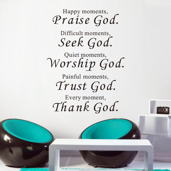 "Praise Seek Worship Trust Thank" God Quotes Wall Decal