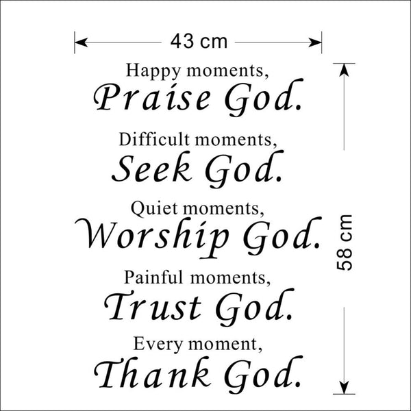"Praise Seek Worship Trust Thank" God Quotes Wall Decal