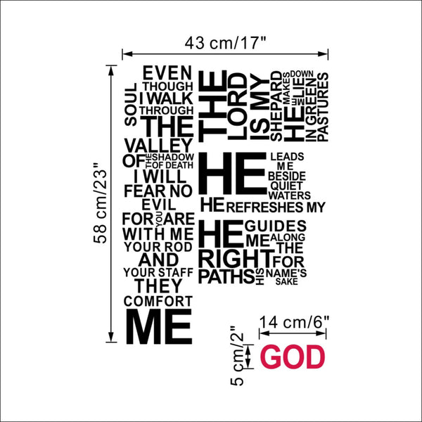 Typography Christian Cross Wall Sticker