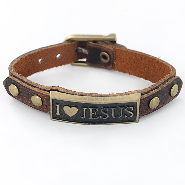 Fashion Leather Christian Bracelet