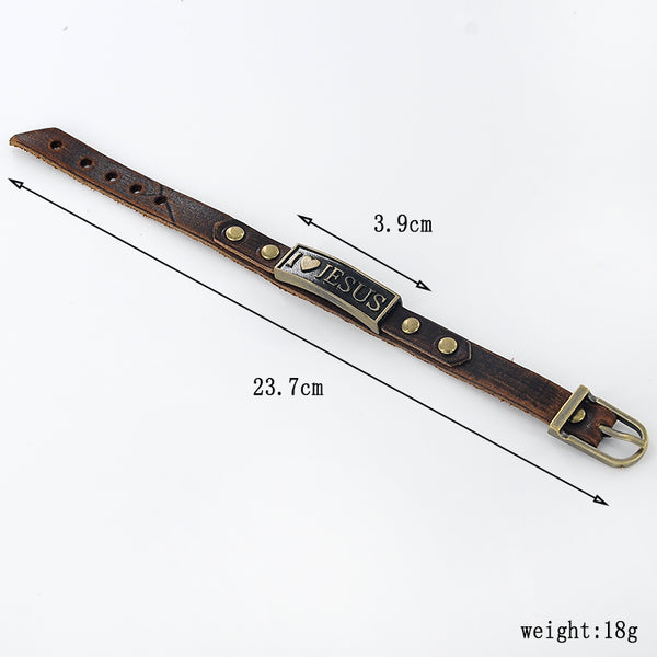 Fashion Leather Christian Bracelet