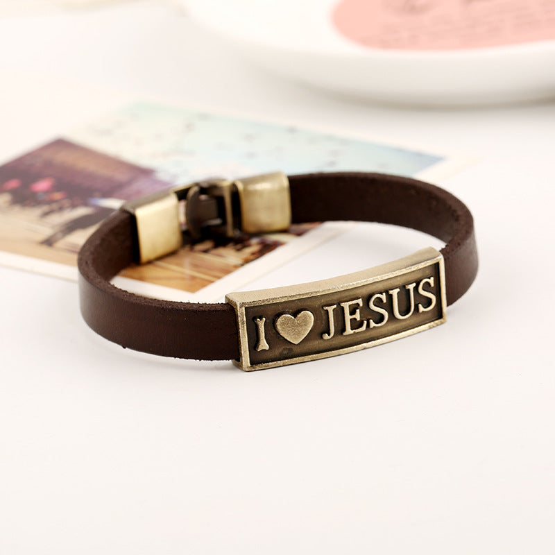 Fashion Monogram Letter I Love Jesus Bracelet - Glory Gift Shop