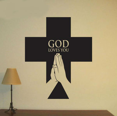 Religious Christian Cross Wall Decal