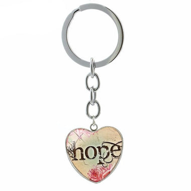 Believe Hope Heart Pendant Keychain